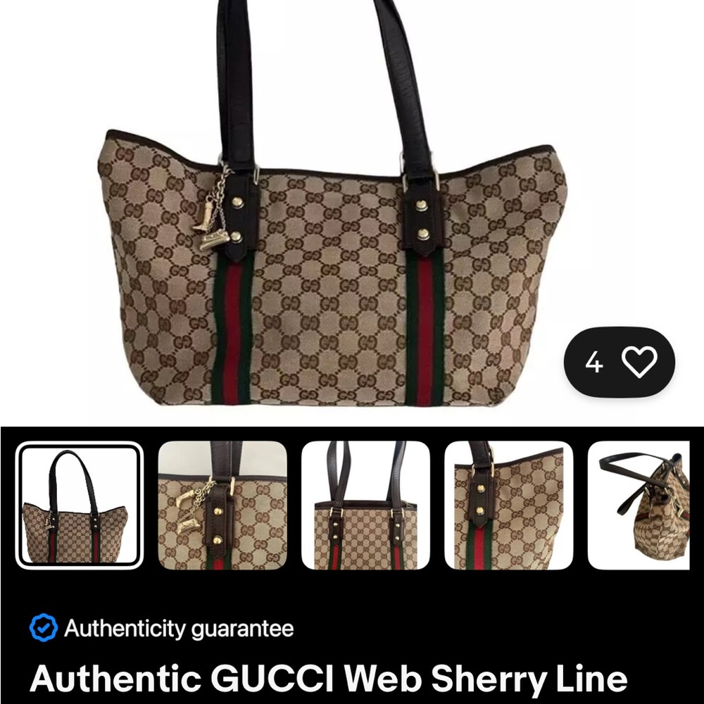 Authentic Vintage Gucci Beige and Brown Women's Tote Bag  on sale make offer - Picture 7 of 17